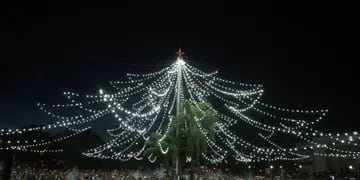 Encendieron el árbol de Navidad más grande de Rosario