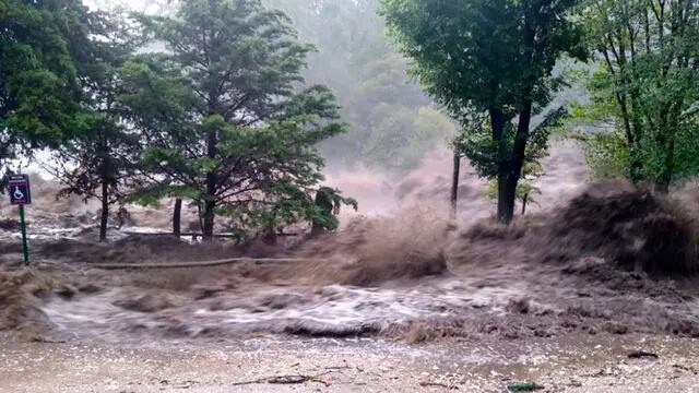 Temporal en el complejo 7 cascadas, en La Falta. Gentileza Mati Heich