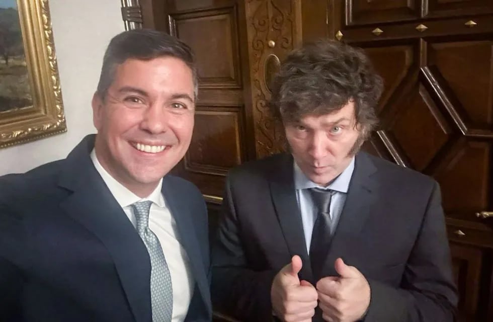 El mandatario argentino recibió en Casa Rosada a su par de Paraguay. Foto: X