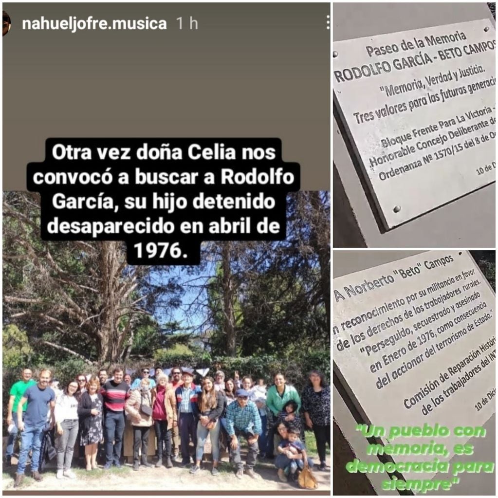 Acto en memoria de los sancarlinos Rodolfo García y Norberto "Beto" Campos, víctimas de la última dictadura.