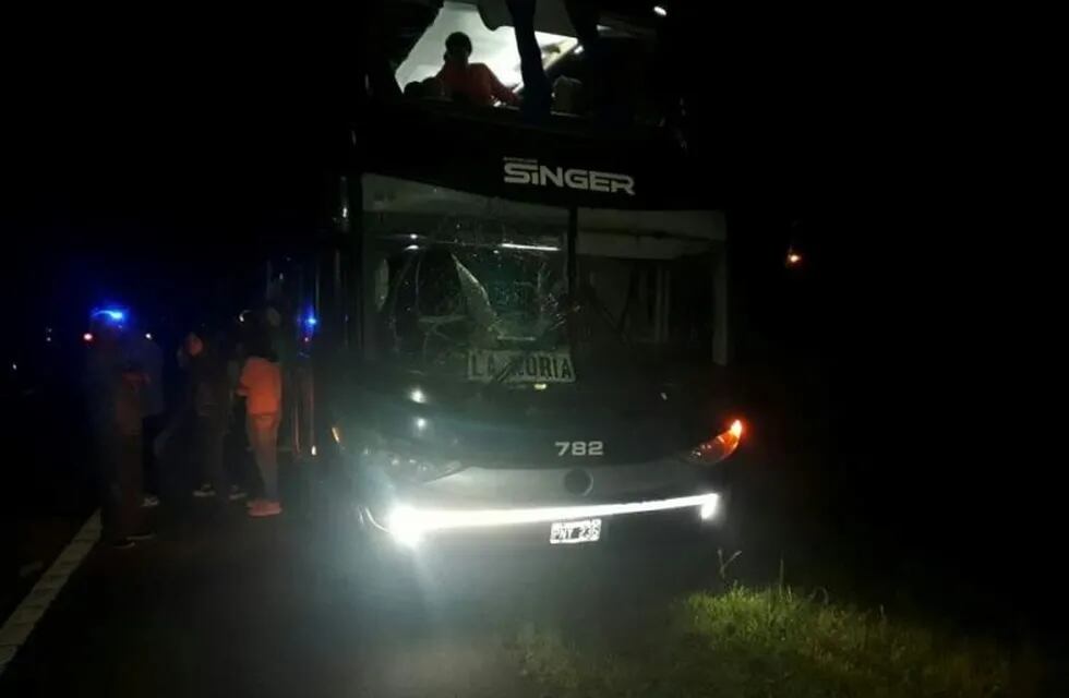 Un hombre falleció en la Ruta Nacional 14 embestido por un omnibus de la empresa Singer. (Foto de la Policía)
