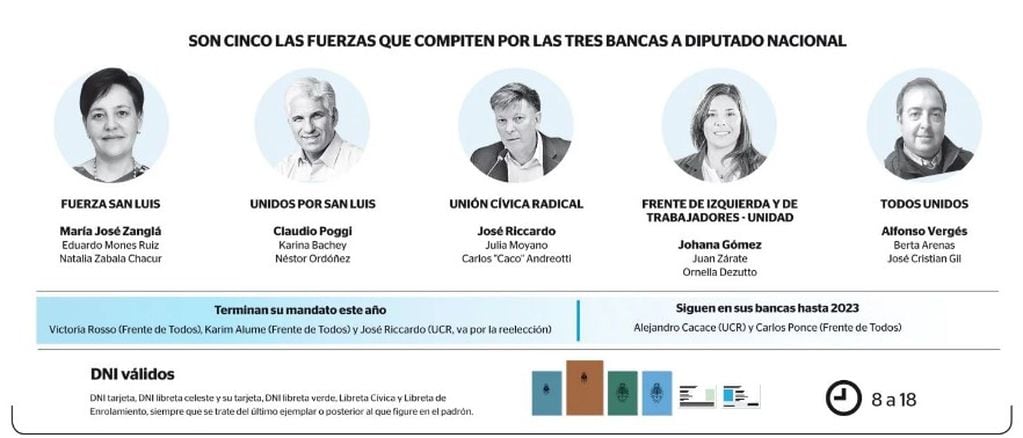 Elecciones Generales en San Luis. Candidatos a Diputados Nacionales por la provincia.