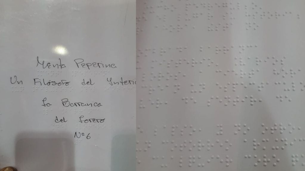 En negrita y en braille, los textos están pensados para personas ciegas y ambliopes.