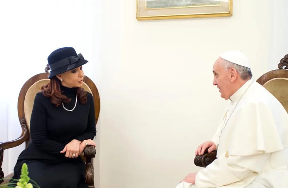 CRISTINA. Junto al papa Francisco (AP).
