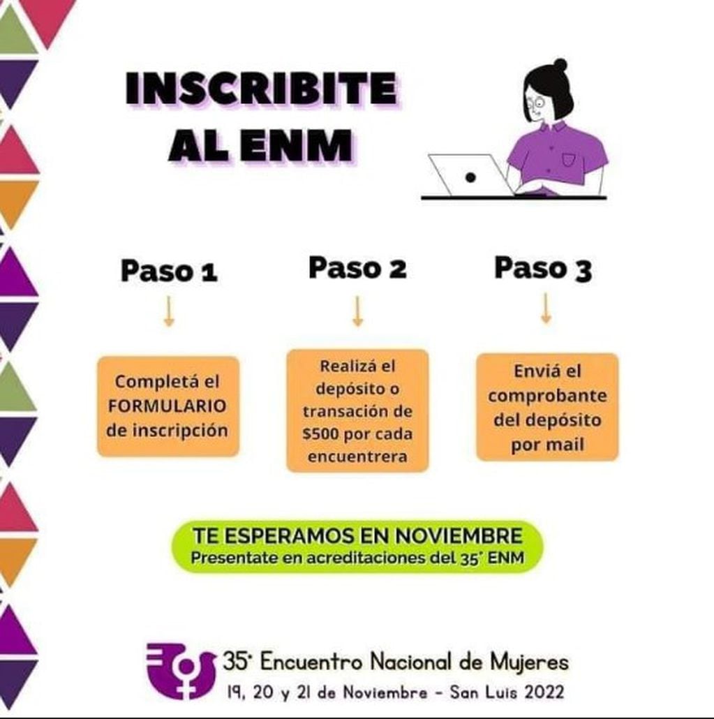 Cómo inscribirse al 35° Encuentro Nacional de Mujeres que se lleva a cabo en el mes de noviembre en San Luis