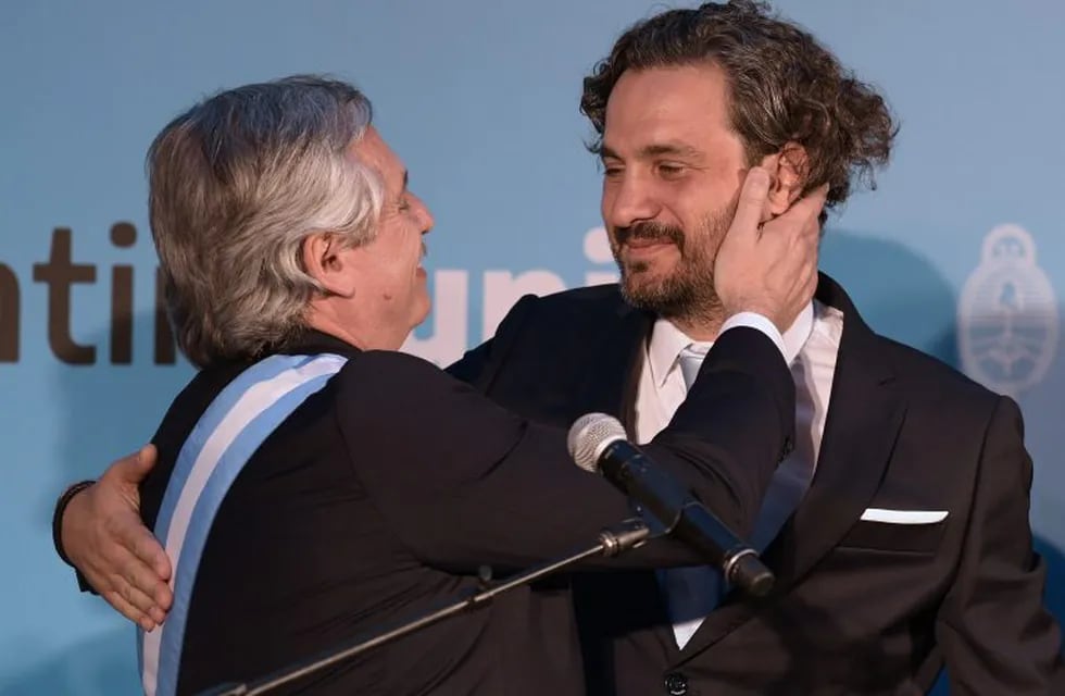 Alberto Fernandez y Santiago Cafiero. (AFP)