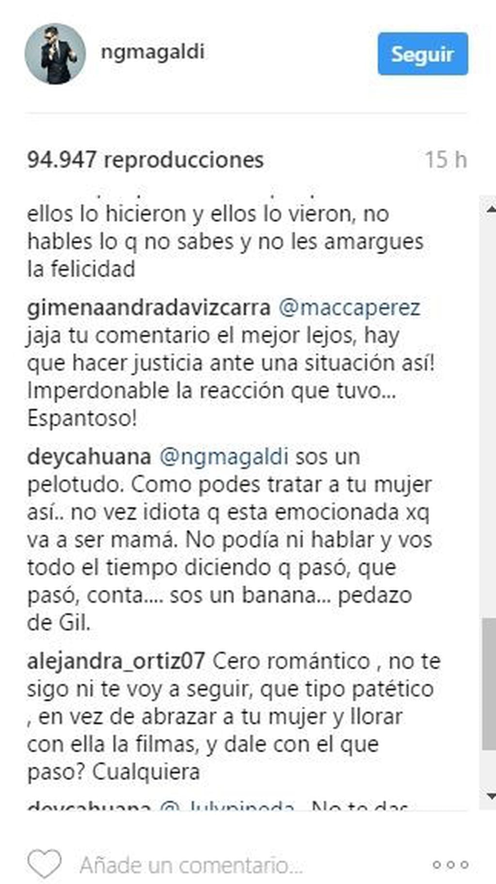 Críticas a Nicolás Magaldi.