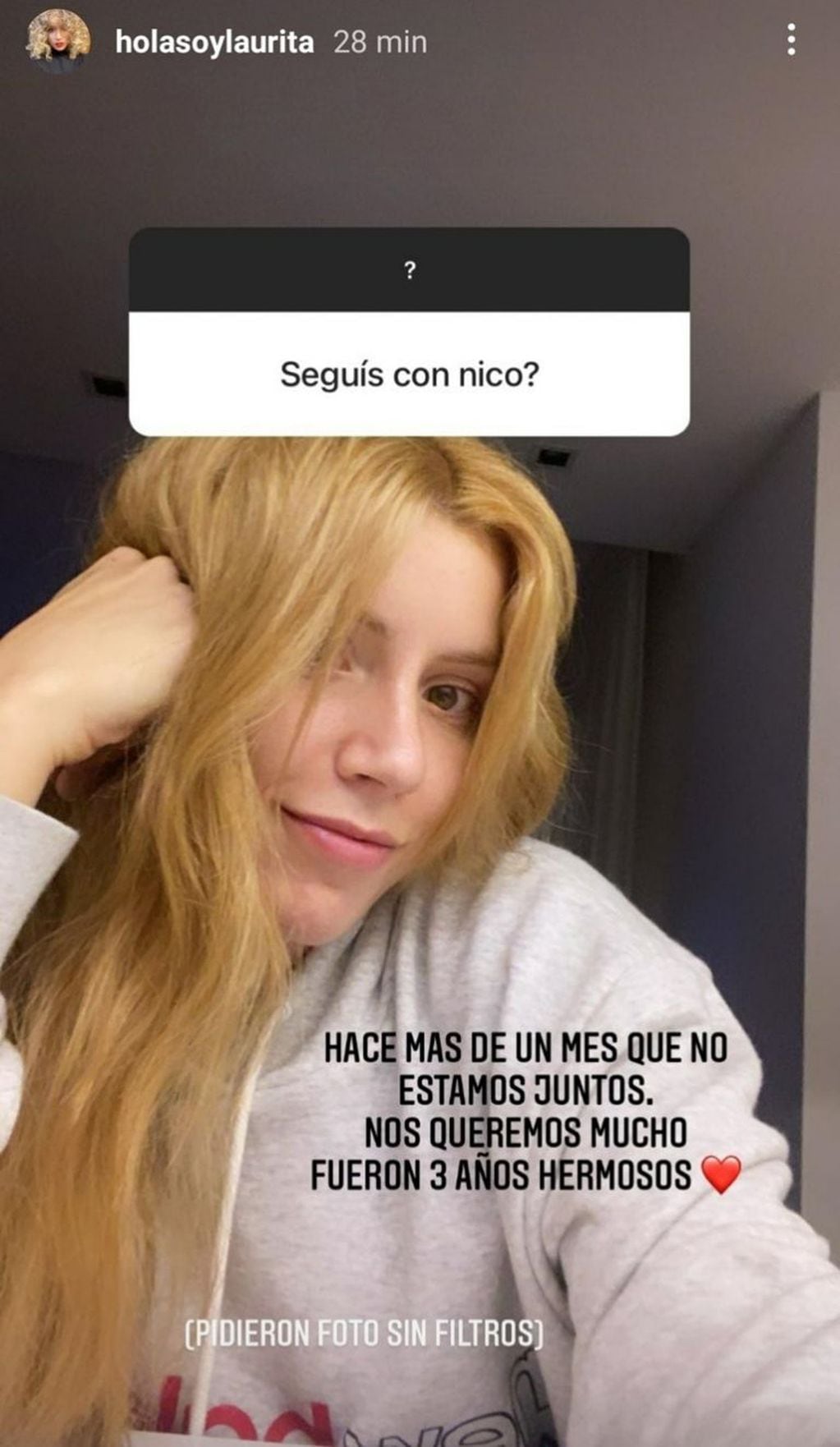 Las respuestas de Laurita Fernández confirmando que terminó su relación.
