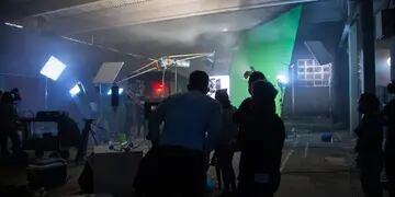 Set de filmación en Mendoza
