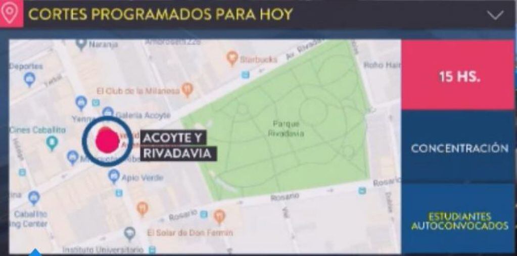 Corte en Acoyte y Rivadavia.