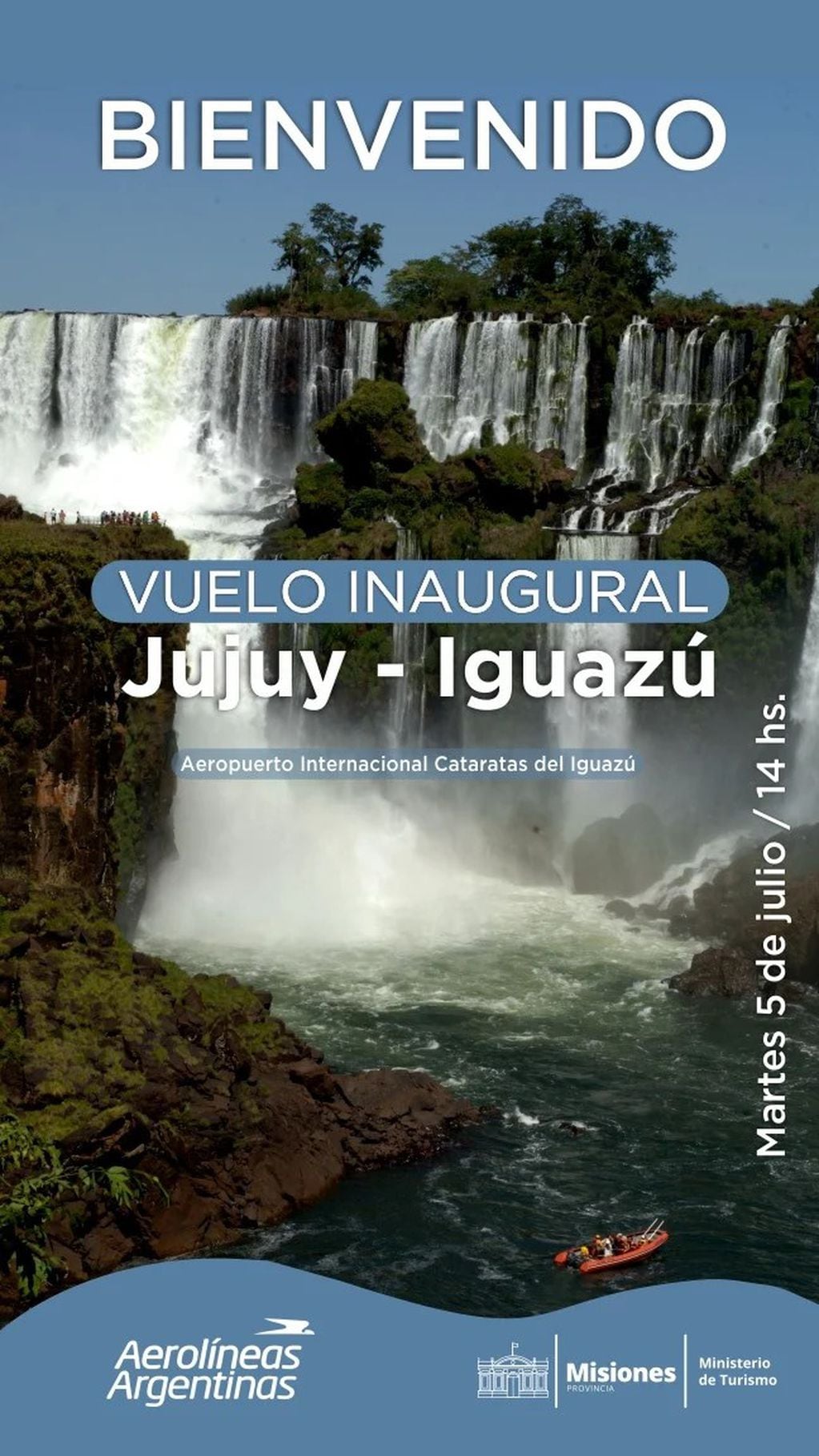 Este martes comienza a operar la nueva ruta aérea entre Jujuy y Puerto Iguazú.