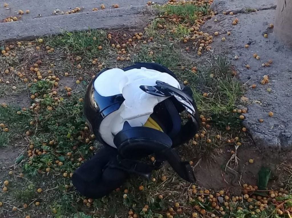 Aseguran que llevaba el casco colocado. Foto: Policía de San Luis
