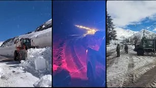 Los impresionantes videos de la pared de nieve que bordea la Ruta Nacional N° 7, camino a Chile