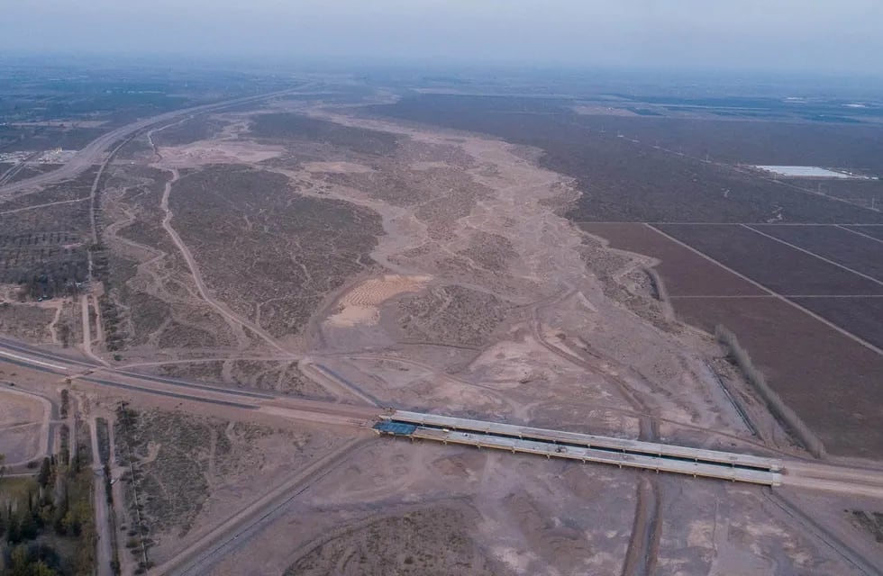 Vista aérea de las obras de la Variante Palmira.
Gobierno de Mendoza