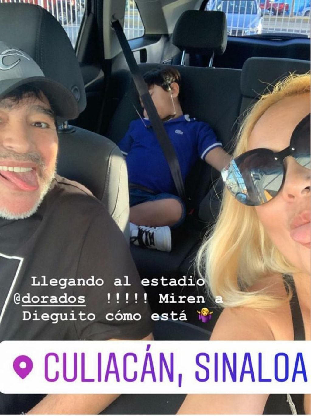 Diego Maradona, Verónica Ojeda y Dieguito Fernándo (Foto: Instagram/veruojeda25)