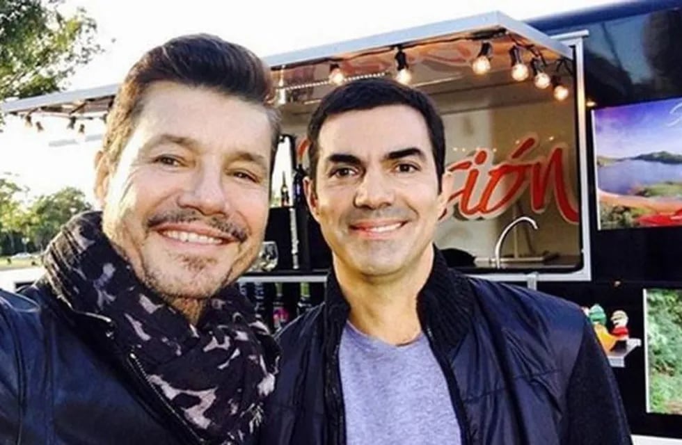 Marcelo Tinelli junto a Juan Manuel Urtubey en la presentación del Bailando 2018 (Web)