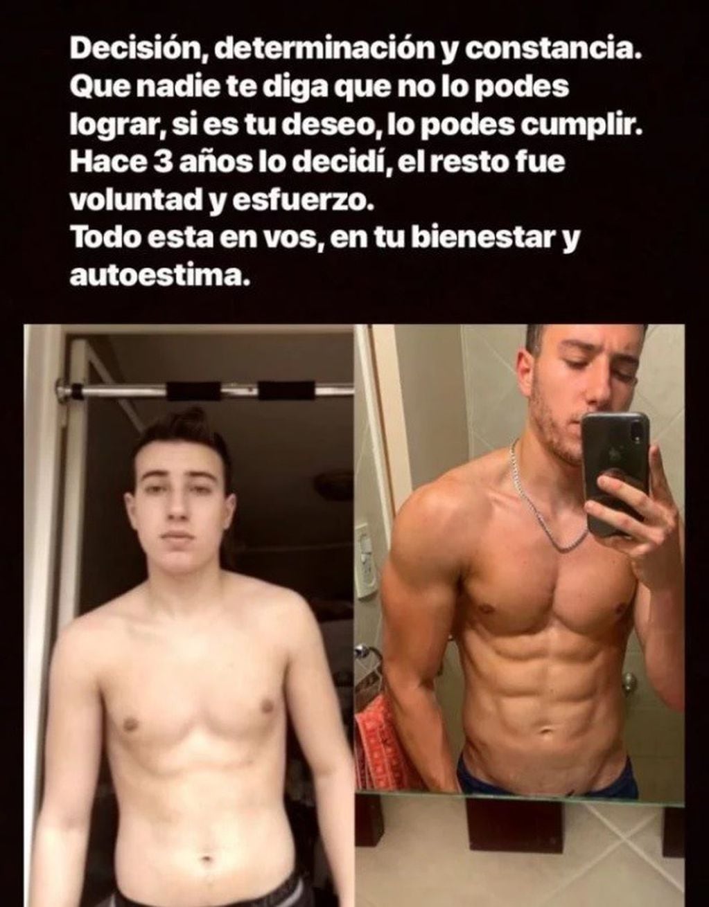 El "antes y después" de Martín Slawe. (Instagram)