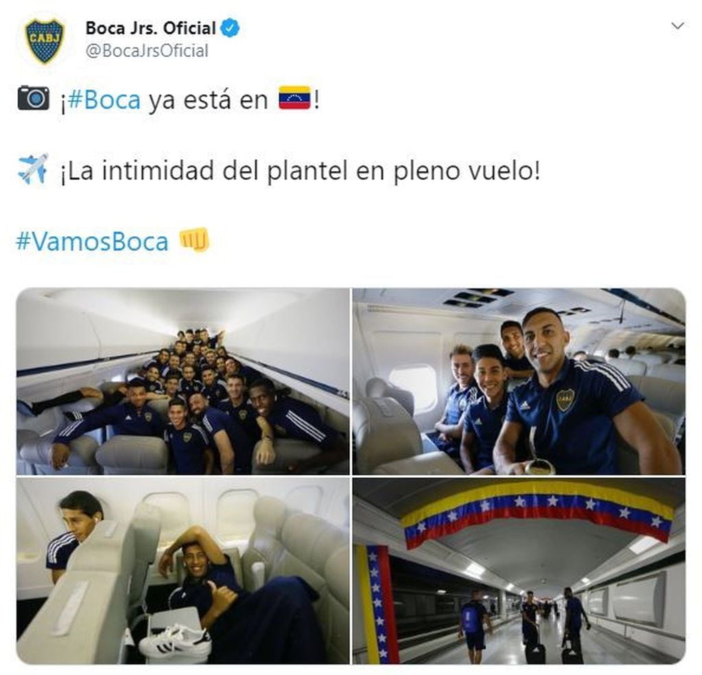 Boca jugará en Venezuela ante Caracas (Foto: captura Twitter)