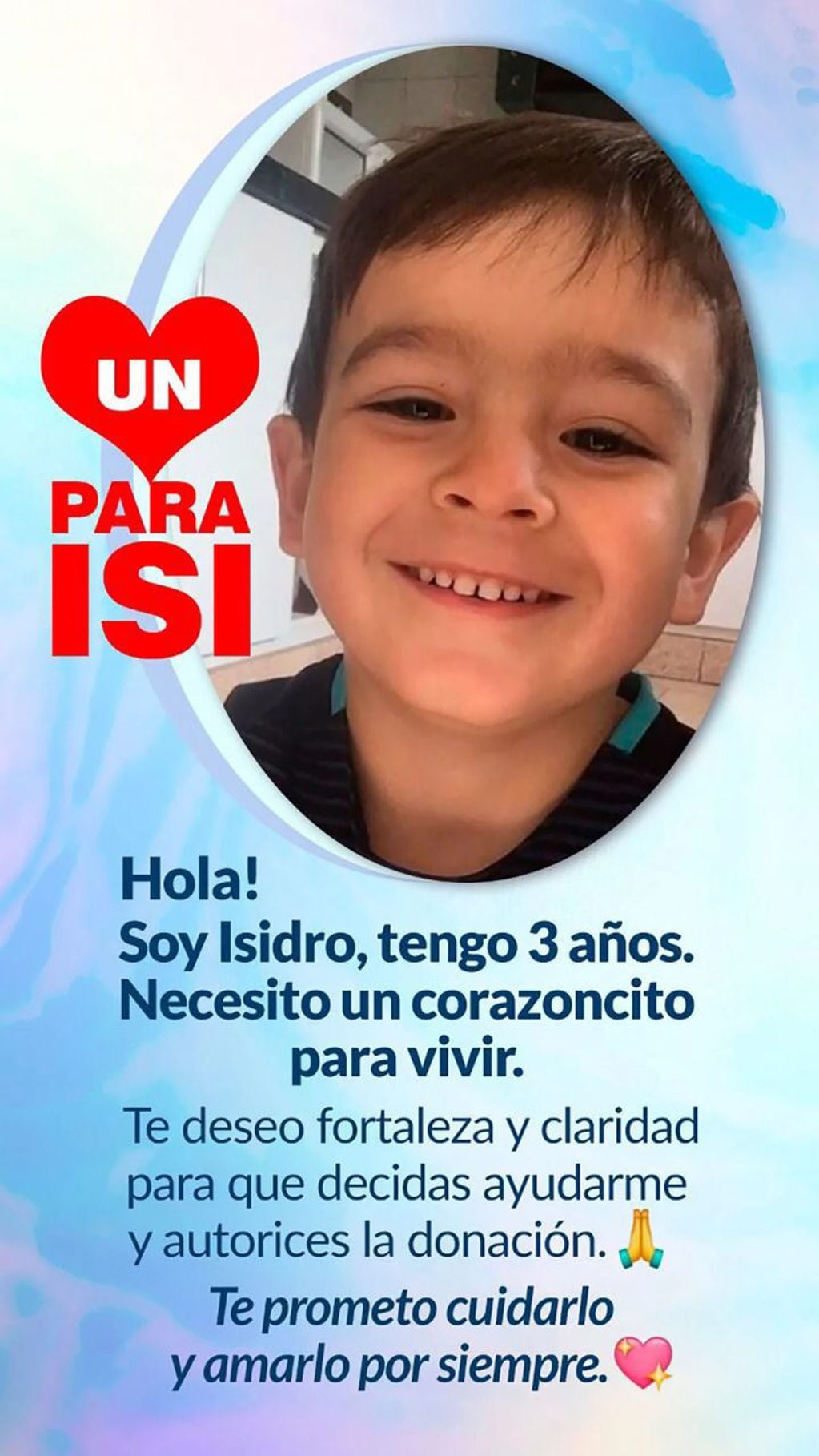 Isidro, el tandilense de tres años que espera un trasplante de corazón