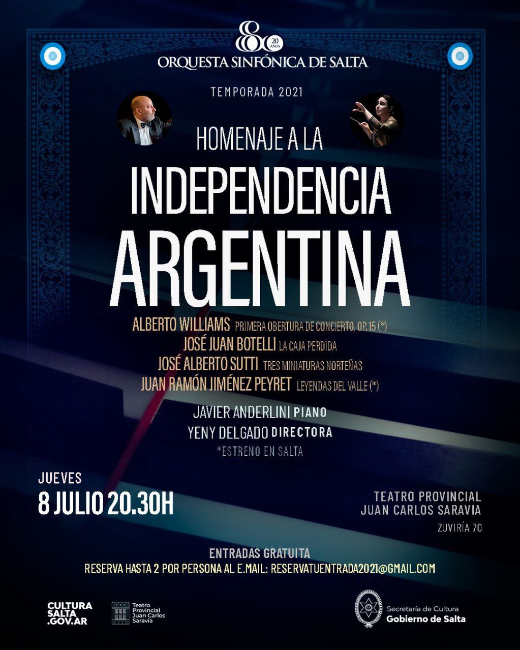 La presentación contará con el estreno de dos piezas y el piano solista de Javier Anderlini.