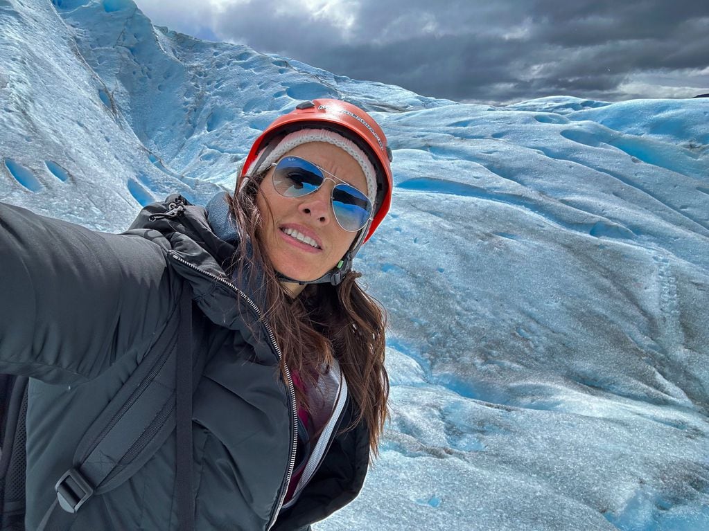 Las increíbles postales de Gabriela Sabatini visitando el Glaciar Perito Moreno.