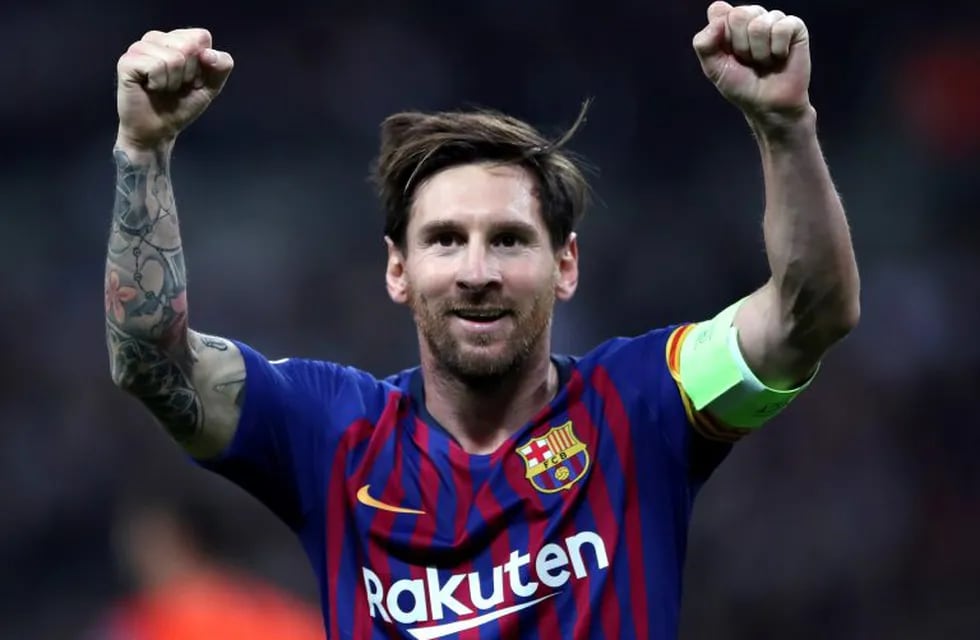 FILED - 03 October 2018, England, London: Barcelona's Lionel Messi celebrates scoring his sides third goal during the UEFA Champions League Group B soccer match between Tottenham Hotspur and Barcelona at Wembley Stadium. Messi took to social media Monday to confirm Barcelona players will take a 70 per cent pay cut during Spain's state of alarm, and help pay the wages of the rest of the club's staff. Photo: Nick Potts/PA Wire/dpa