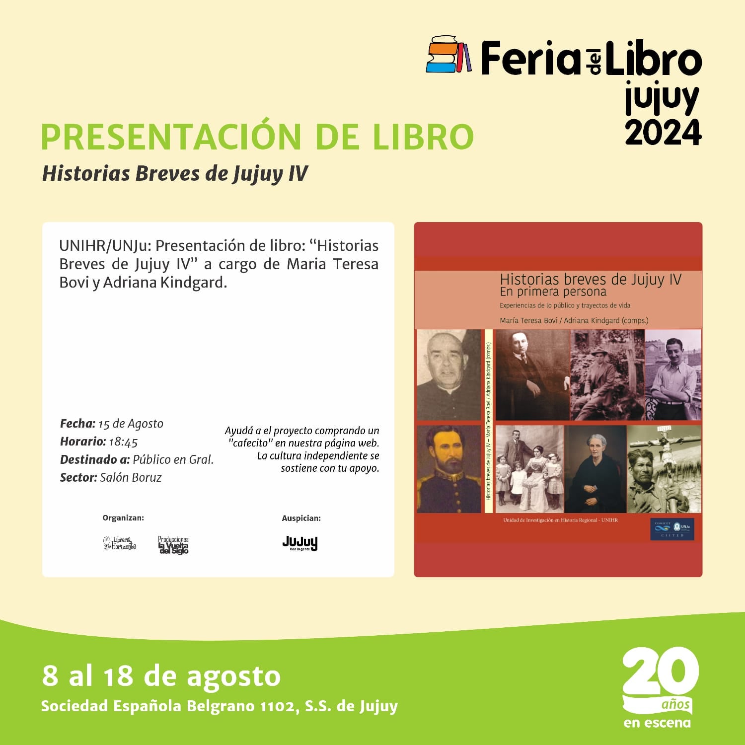 La programación de la Feria del Libro Jujuy 2024 anuncia la presentación de "Historias Breves de Jujuy IV", este jueves a las 18:45.