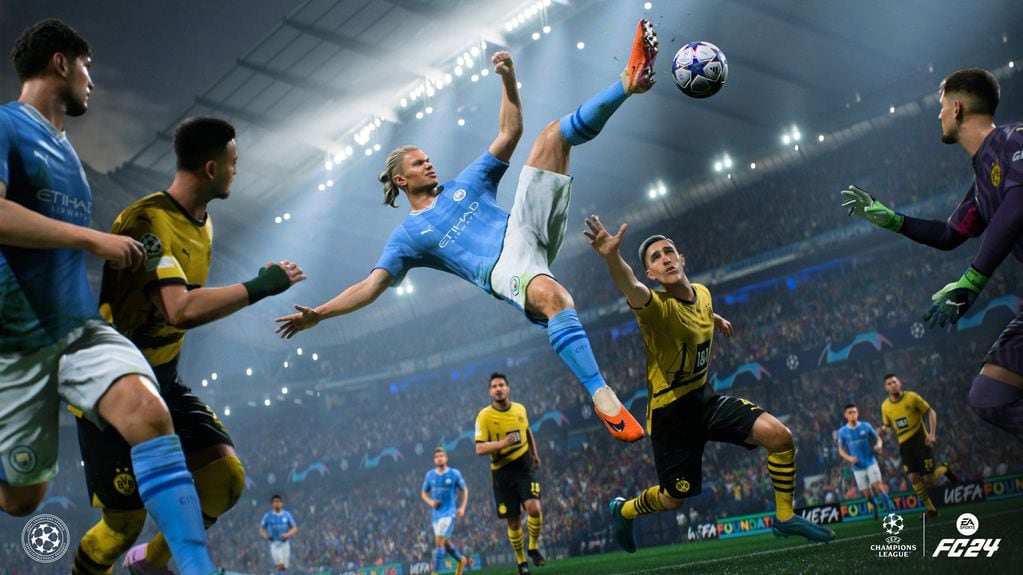 FC 24 es el nuevo videojuego de fútbol de EA Sports, que tiene a Earlin Haaland como la figura de su portada. (Prensa EA)