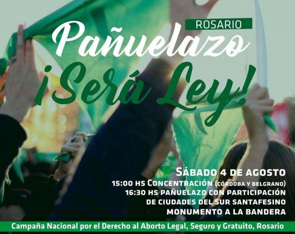 Nuevo Pañuelazo en Rosario el 4 de agosto en Rosario. (Archivo)