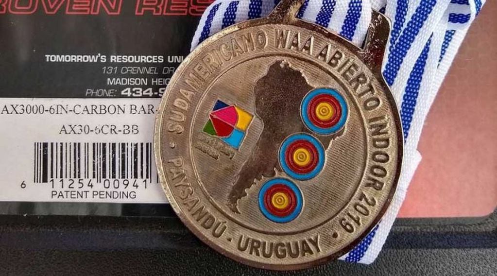 La medalla conseguida en el Sudamericano (Facebook)