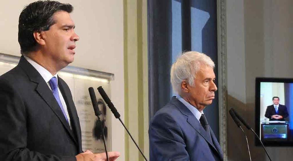 Jorge Capitanich y José Manuel De la Sota estuvieron en el ojo de la discusión por los saqueos de 2013 en Córdoba.(DYN/Archivo).