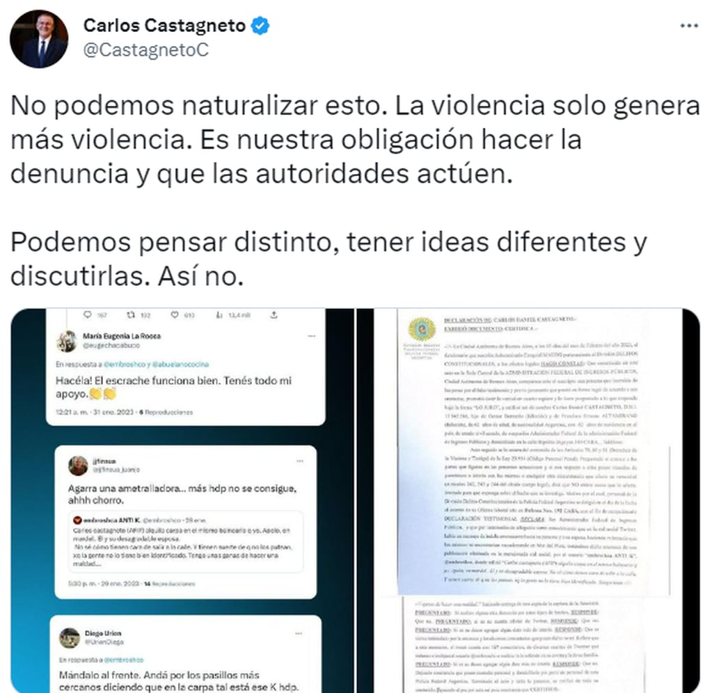 Carlos Castagneto, titular de la AFIP, denunció amenazas.