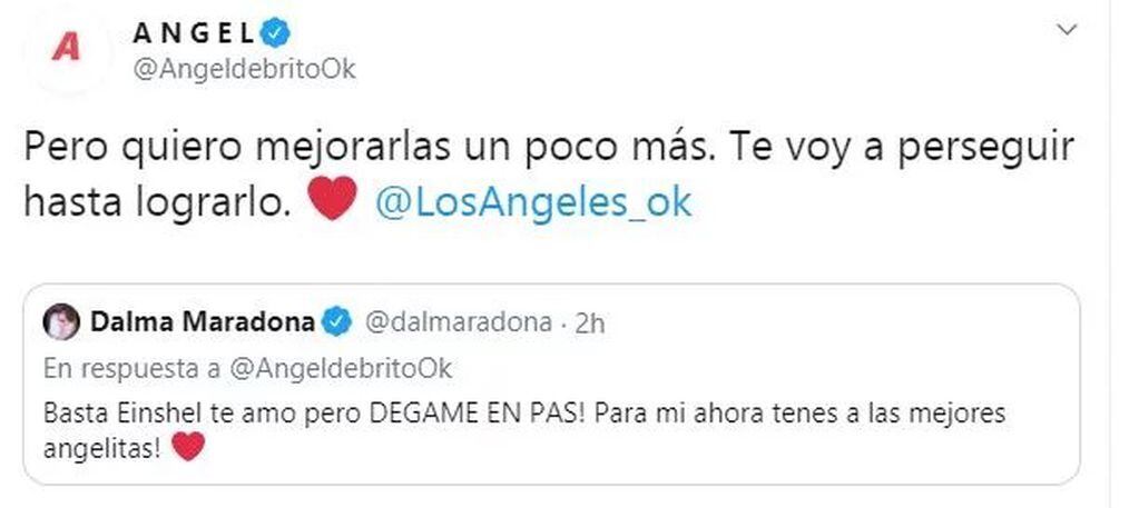 Ángel de Brito dejó en evidencia que quiere a Dalma Maradona como panelista de su programa (Foto: Captura de Twitter)