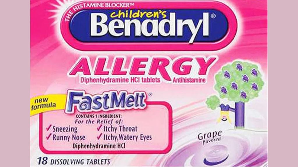 La presentación del antialérgico Benadryl.