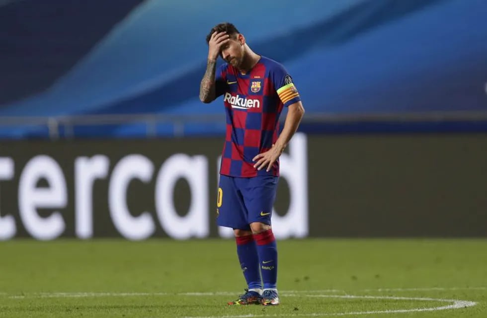 Lionel Messi después de perder ante el Bayern por goleada (Foto: TyC Sports)