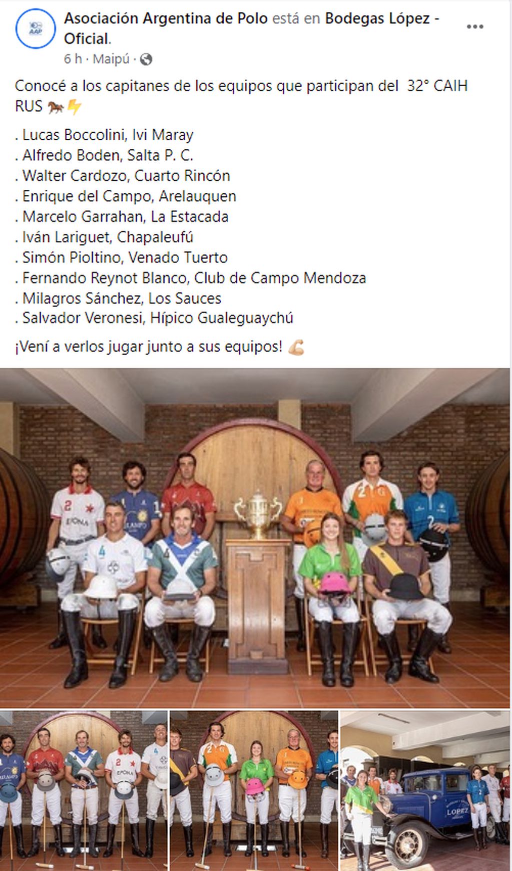 Presentaron los capitanes del Campeonato Argentino del Interior con Hándicap.