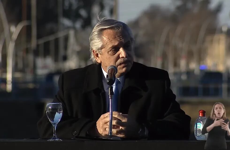 Alberto Fernández habló en Olavarría. (Captura de pantalla)
