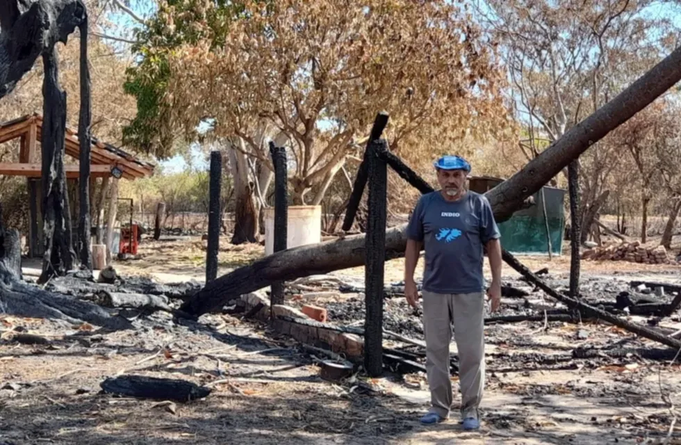 Horacio Nuñez, un ex combatiente que lucha contra los incendios en Corrientes.