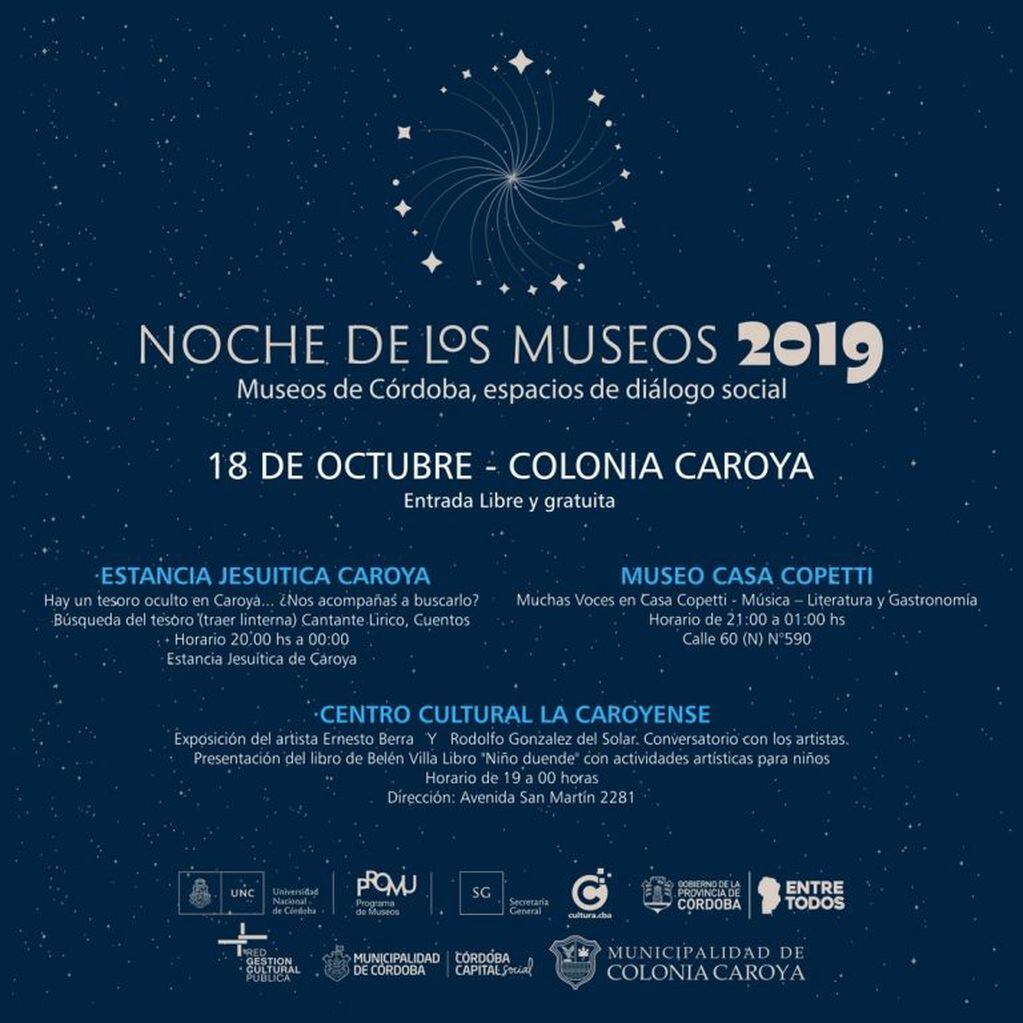 Noche de los Museos Colonia Caroya 2019 (Prensa Gob)