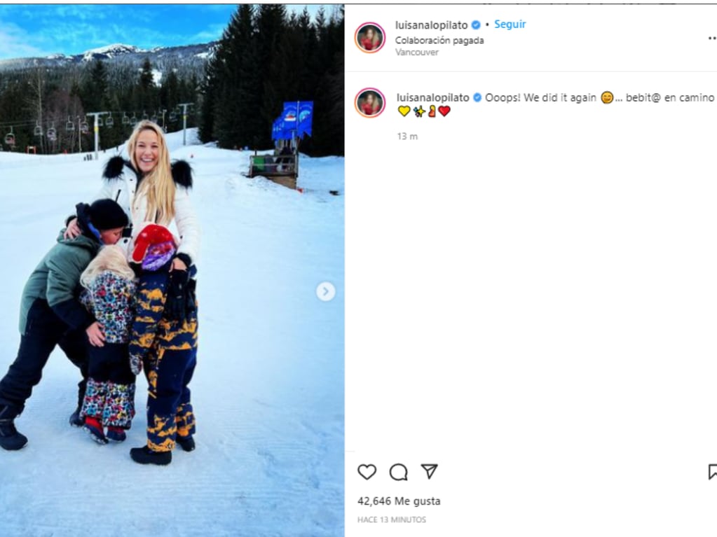 Luisana Lopilato confirmó que está embarazada.