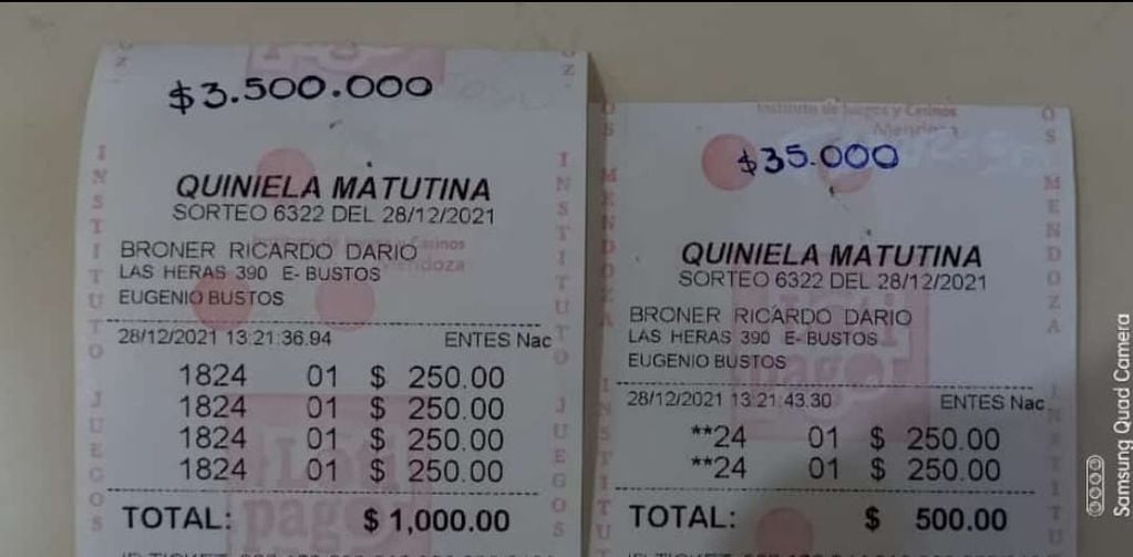 Un sancarlino jugó en la Quiniela Nacional y ganó varios millones de pesos.