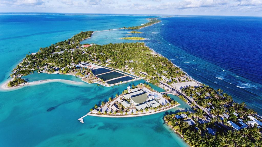 Una imagen aérea de Tarawa, la capital de Kiribati.