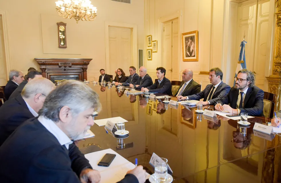 Reunión de gabinete en la Casa Rosada con Massa, Manzur y Cafiero como protagonistas. 
Foto presidencia