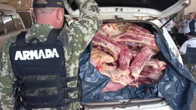 Decomisan seis toneladas de carne faenada trasladada desde Puerto Iguazú hacia Paraguay