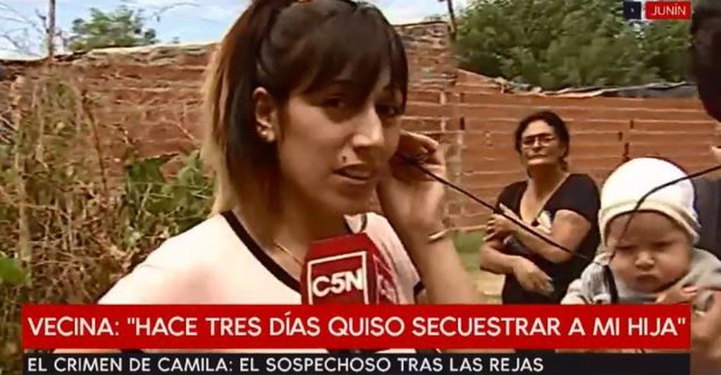 Mayra, vecina de Camila Borda que denunció que el asesino había llamado días antes a su niña de 3 años.