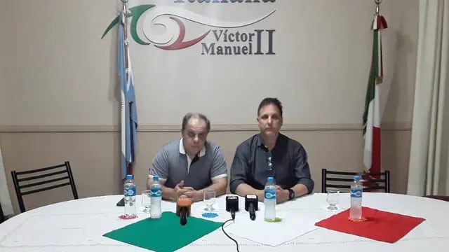 Franco Tirelli, diputado electo por Sudamérica en Italia y el presidente de la Sociedad Italiana de Rafaela Manlio Martinoli