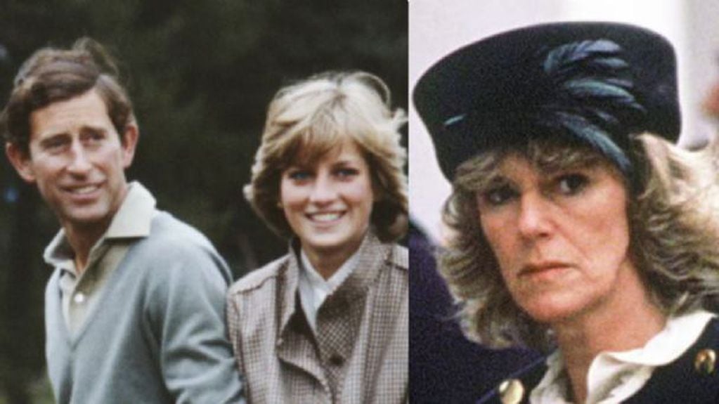 El príncipe Carlos junto a Lady Di y por otro lado Camilla, la amante.