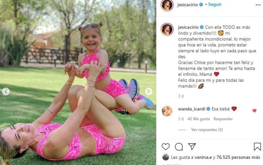 El posteo de Jésica Cirio se llenó de "me gusta" y de comentarios (Instagram)