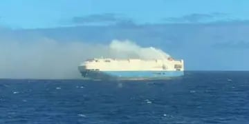 El incendio del buque en el Atlántico