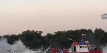 Se incendió un yate con once tripulantes que navegaba en el delta de Tigre